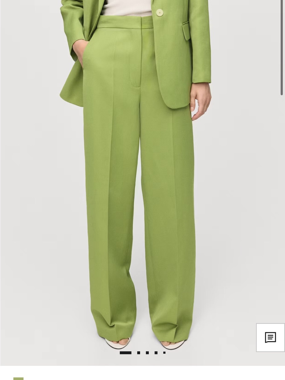 Mango Wide-Leg Trousers in Light Green size 4 NWT